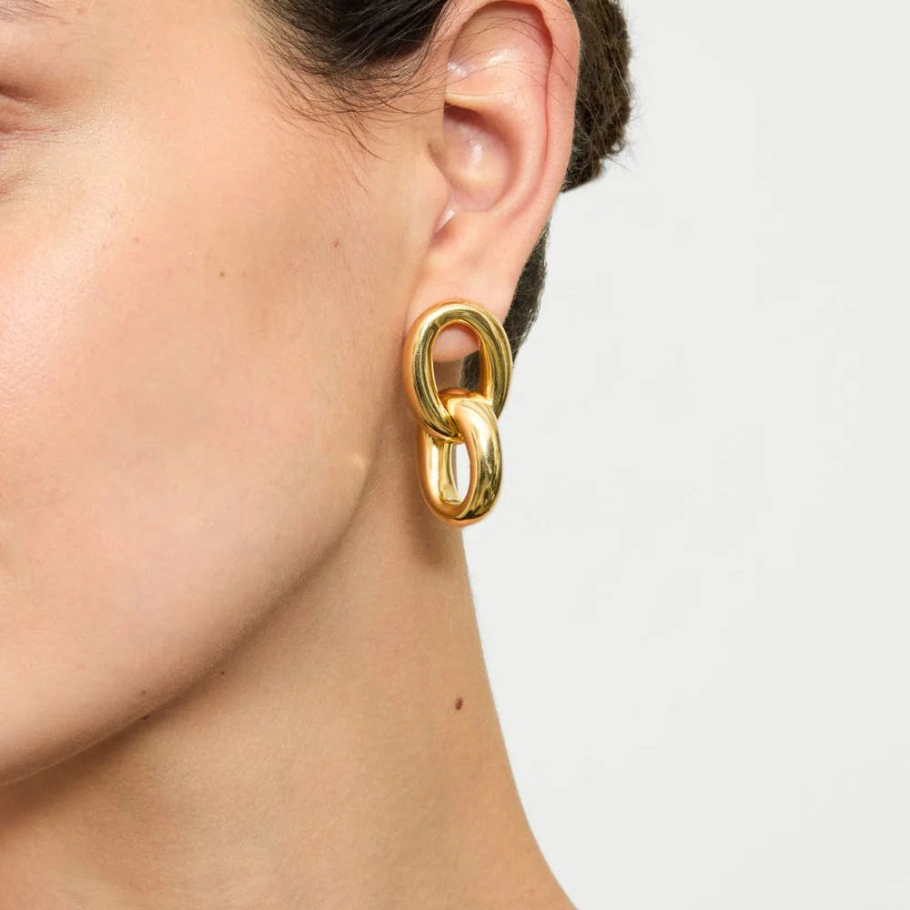 Aros Maxi Oval Duo Dorado