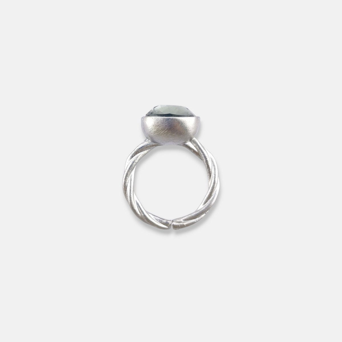 Anillo Dita en Plata Mate con Cristal Swarovski Black Diamond