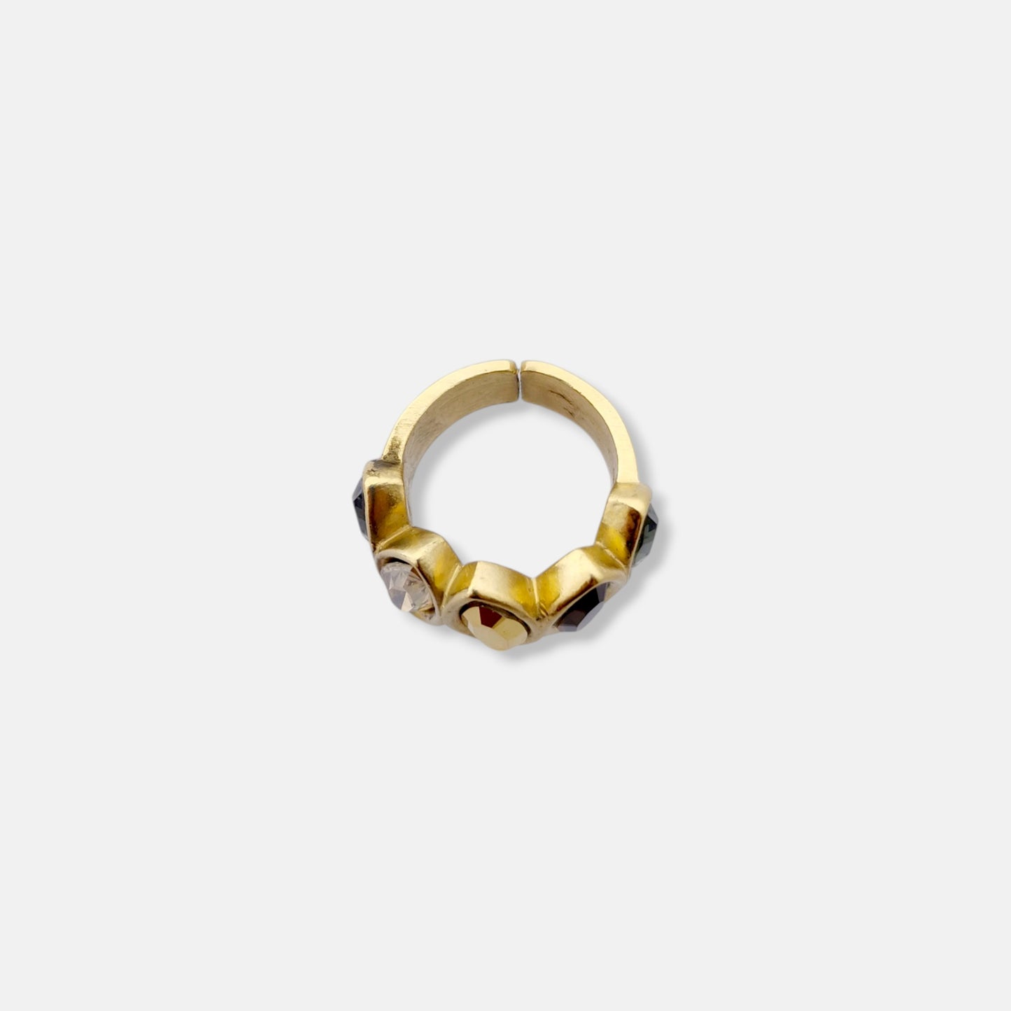 Anillo Dita Dorado Mate con Cristales Swarovski
