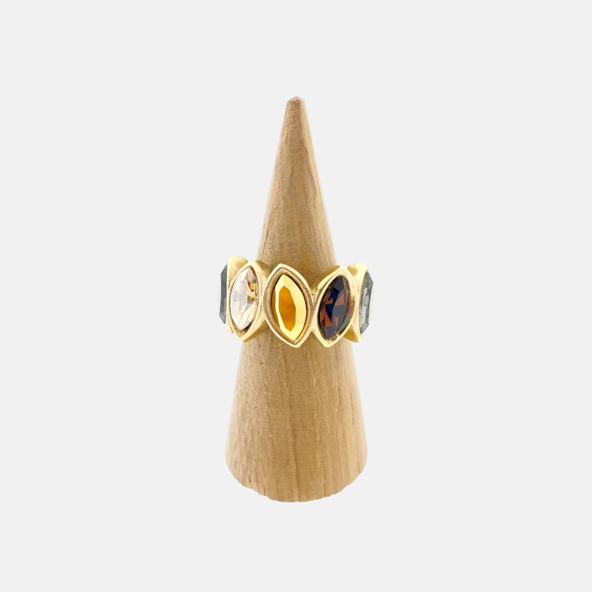 Anillo Dita Dorado Mate con Cristales Swarovski