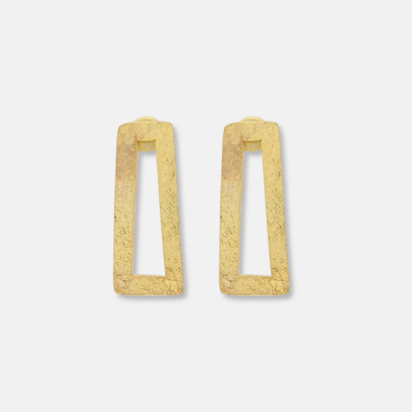Aros Aire Oro Brillante Rectangular