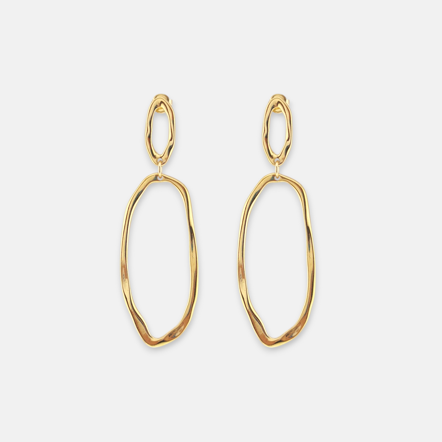 Aros Capri Largos en Dorado Brillante