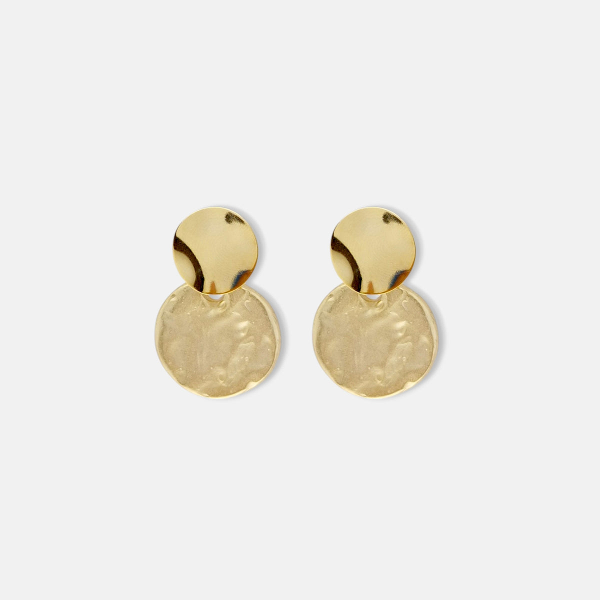 Aros Essential en Dorado Mate y Brillo Circular Irregular