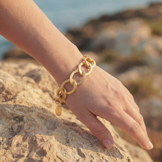 Pulsera Roma Cadena en Dorado Mate