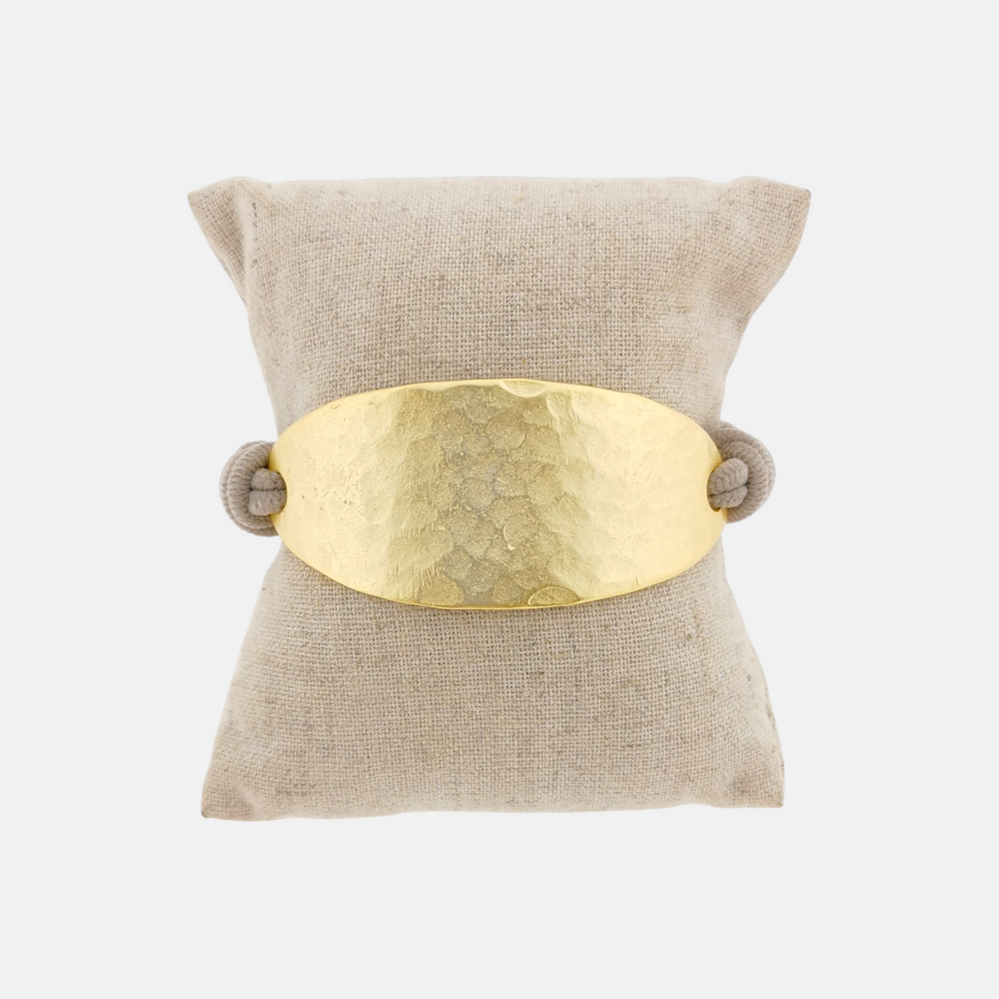 Pulsera Origins con Cordón Beige y Dorado Mate