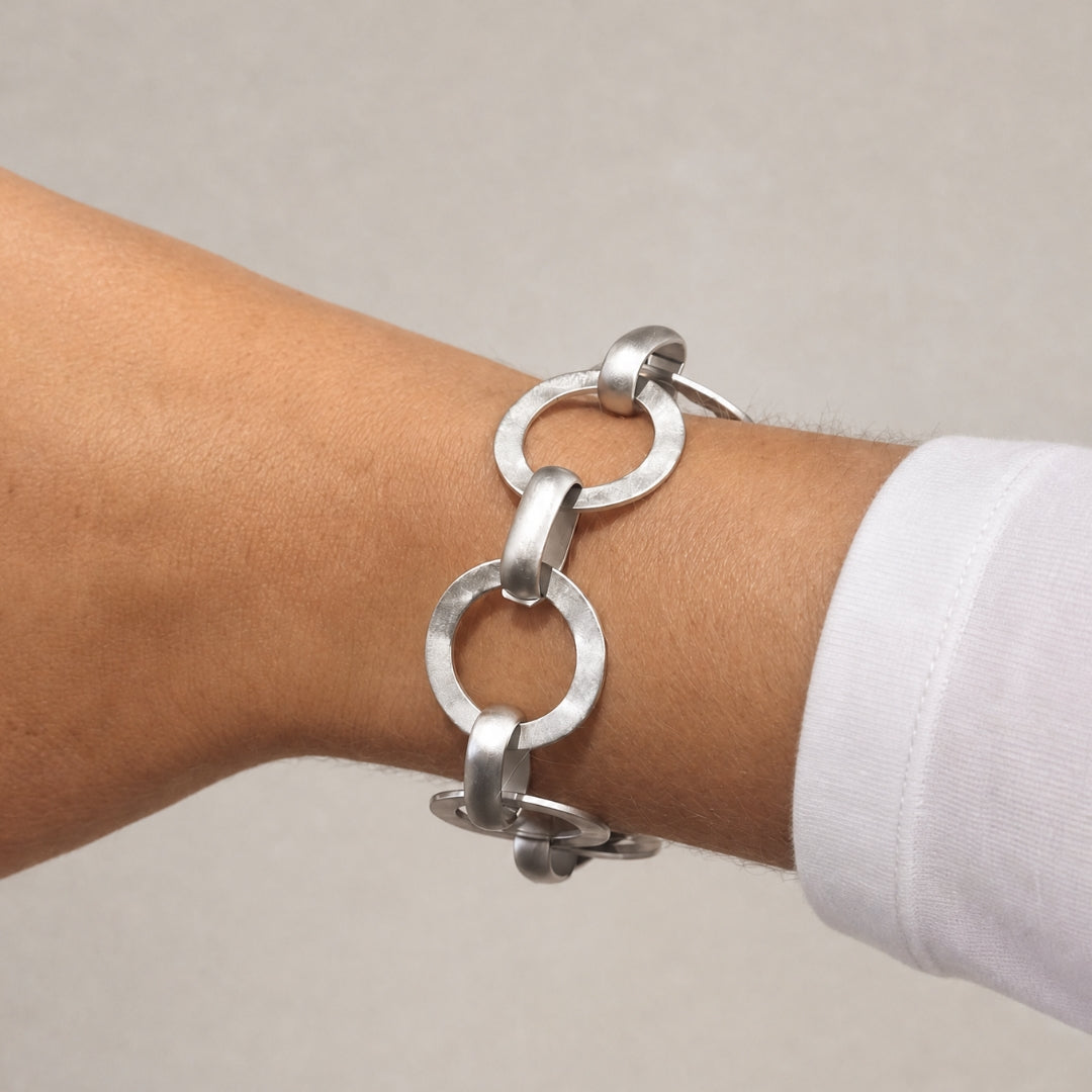 Pulsera Roma en Bronce Blanco Mate