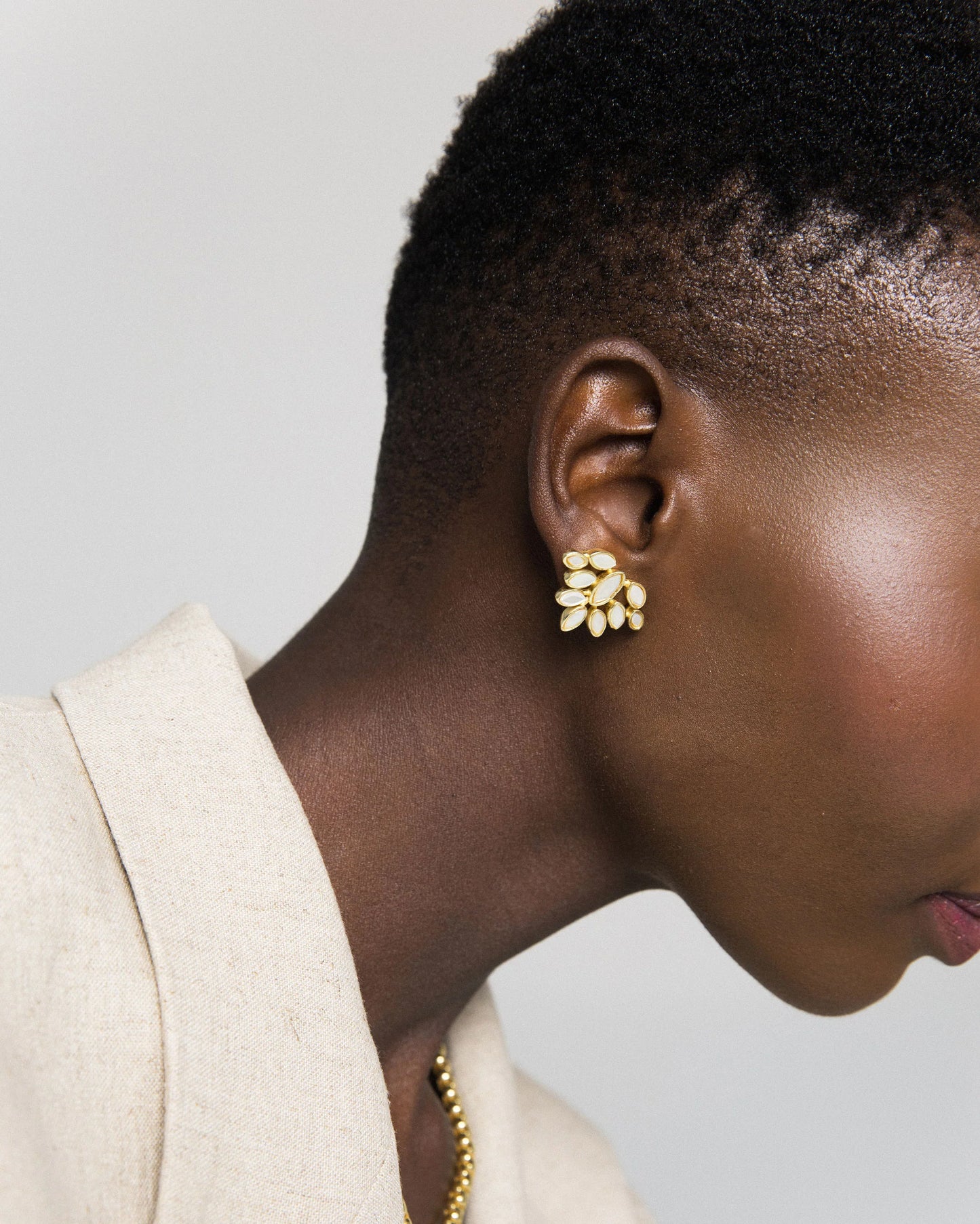 Aros Dorados Fátima Madre Perla