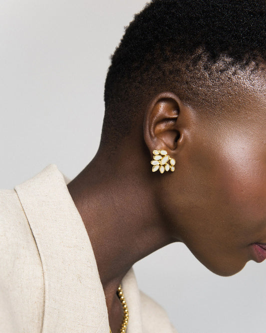 Aros Dorados Fátima Madre Perla