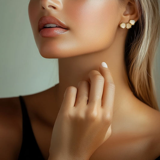 Aros Dorados Samir Madre Perla